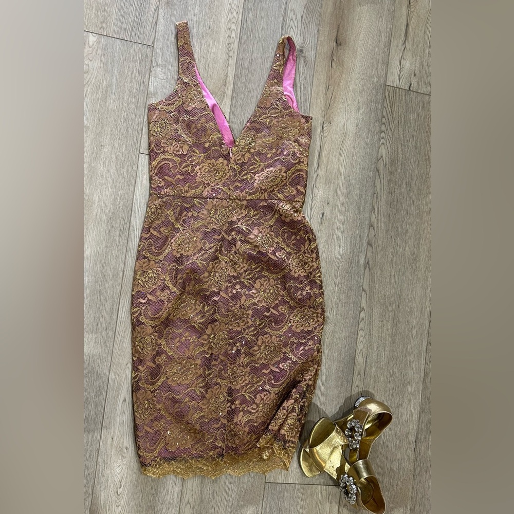 Gold Lace Trina Turk dress